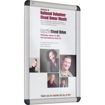 Quartet Clip Frame Sign, Plastic Cvr, Wall/Tabletop, 11"x17", SR Frm QRTCF1711